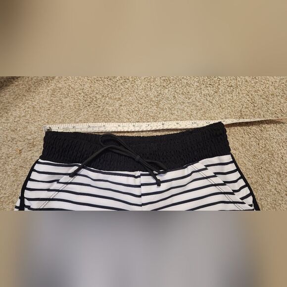 Striped Black and White Women's Shorts - Picture 5 of 8